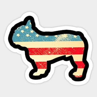 American Flag French Bulldogs Sticker